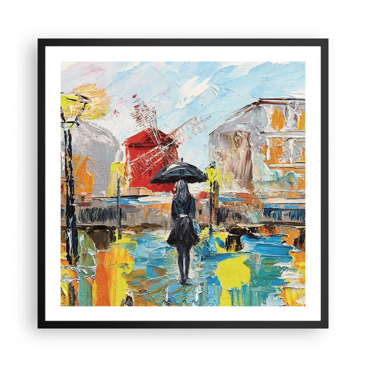 Affiche dans un cadre noir - Poster - Légende parisienne - 60x60 cm