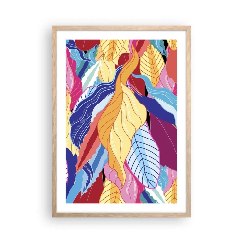 Affiche dans un chêne clair - Poster - Un désordre coloré - 50x70 cm