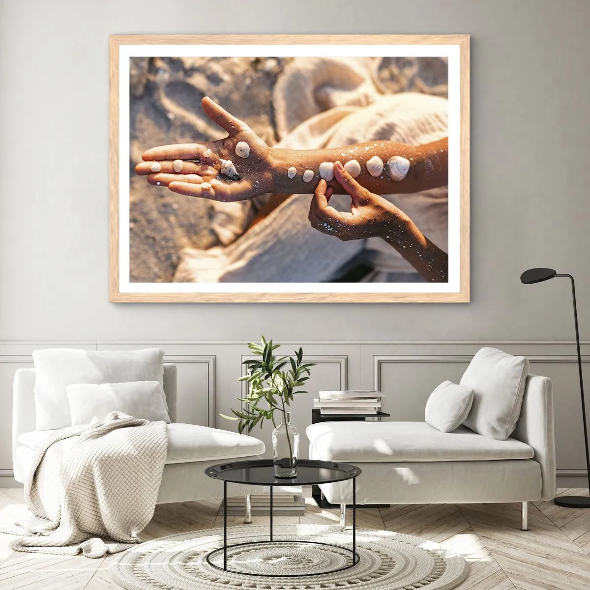 Affiche dans un chêne clair - Poster - La beauté à portée de main - 70x50 cm