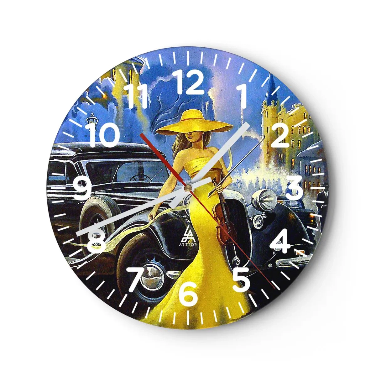 Horloge murale - Pendule murale - Nocturne pour violon et amour - 40x40 cm