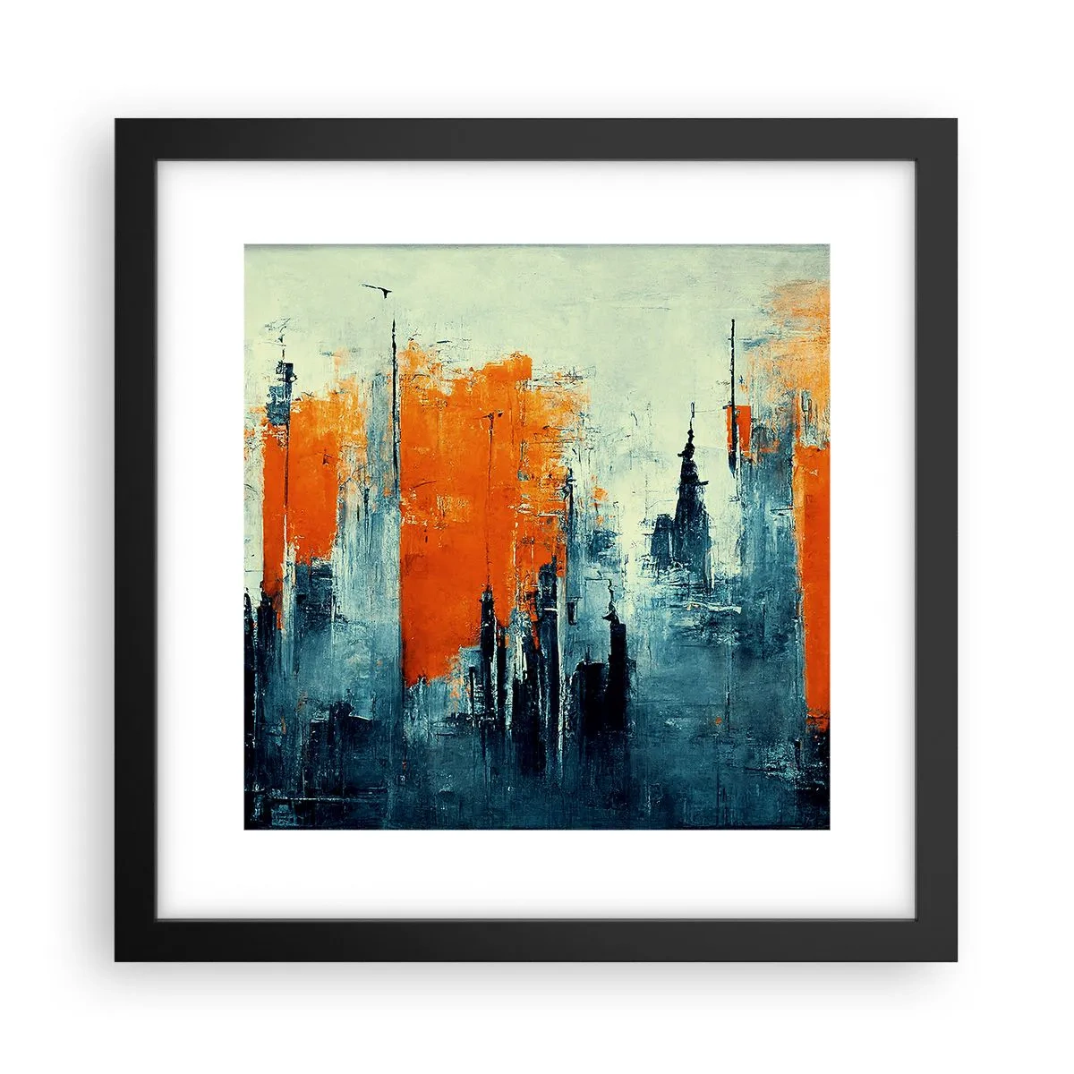 Affiche dans un cadre noir - Poster - Paysage moderne - 30x30 cm