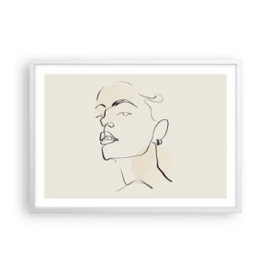 Affiche dans un cadre blanc - Poster - Regard fier - 70x50 cm