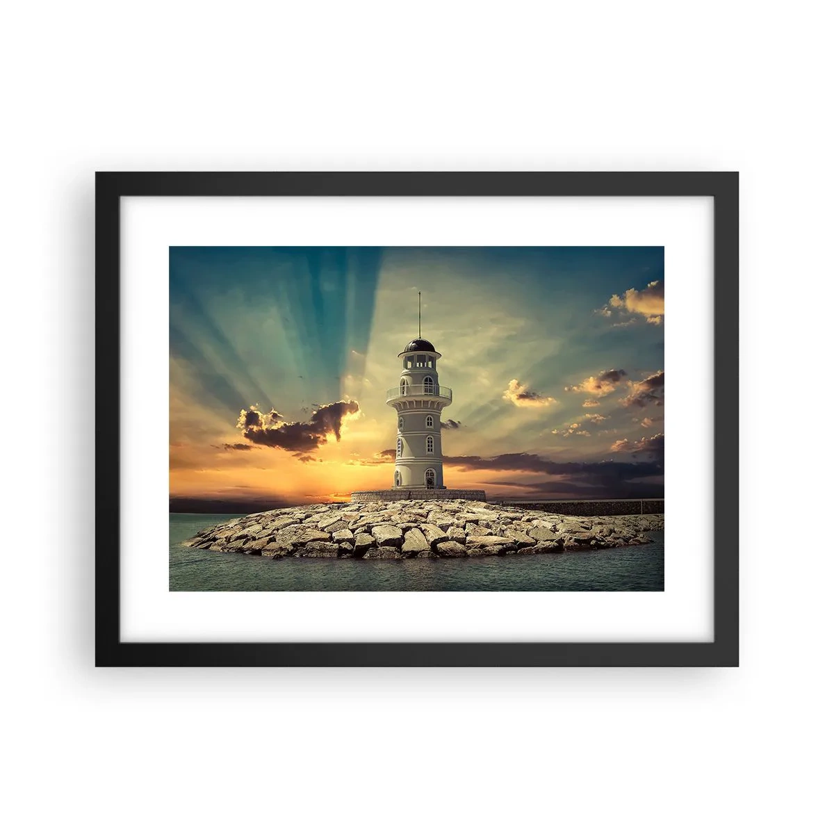 Affiche dans un cadre noir - Poster - Lumière - Bonté - Beauté - 40x30 cm