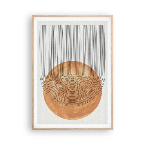 Affiche dans un chêne clair - Poster - Composition solaire - 70x100 cm