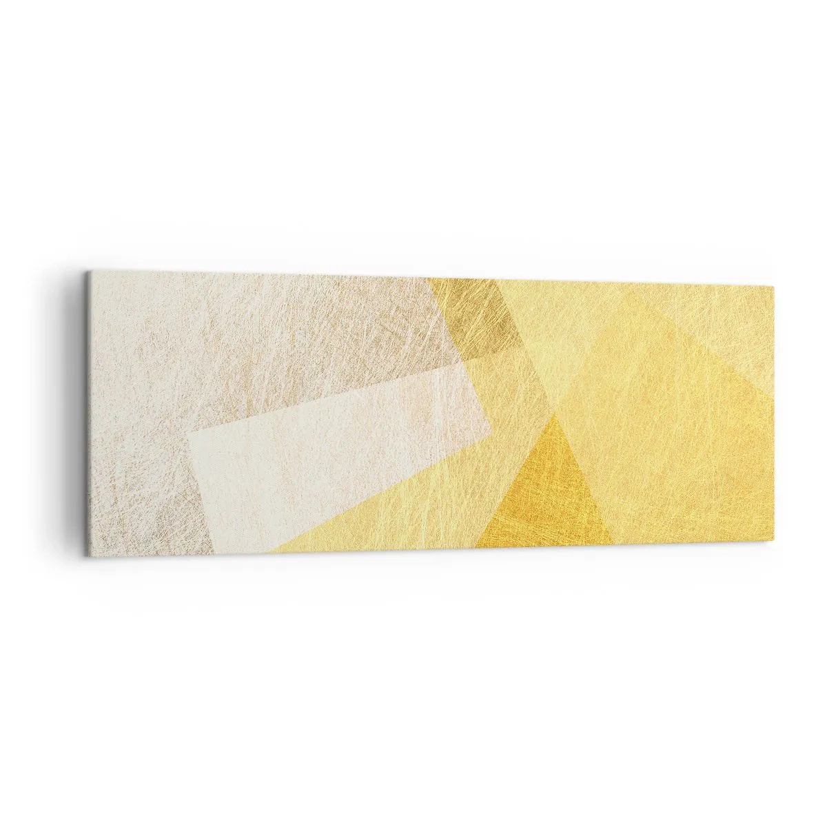 Impression sur toile - Image sur toile - Formes géométriques aux tons dorés et clairs - 140x50cm - Météo géométrique - Décoration murale moderne pour le salon et la chambre ARTTOR