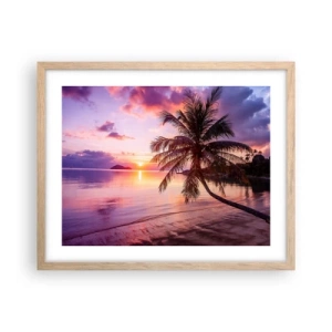 Affiche dans un chêne clair - Poster - Le bonheur à l'horizon - 50x40 cm