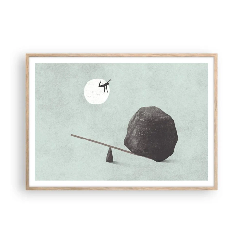 Affiche dans un chêne clair - Poster - Réalisation de ses rêves - 100x70 cm