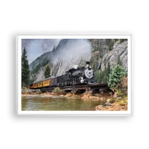 Affiche dans un cadre blanc - Poster - Et lui jusqu'où? Jusqu'où? - 100x70 cm