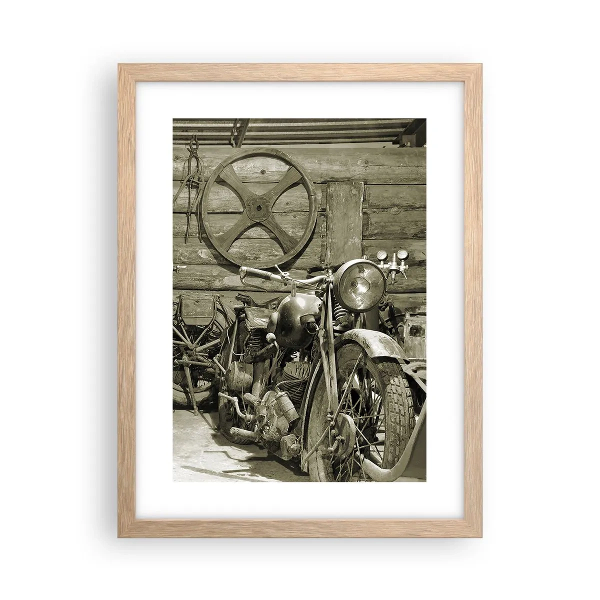 Affiche dans un chêne clair - Poster - Dans le hangar de l'oncle Władek - 30x40 cm