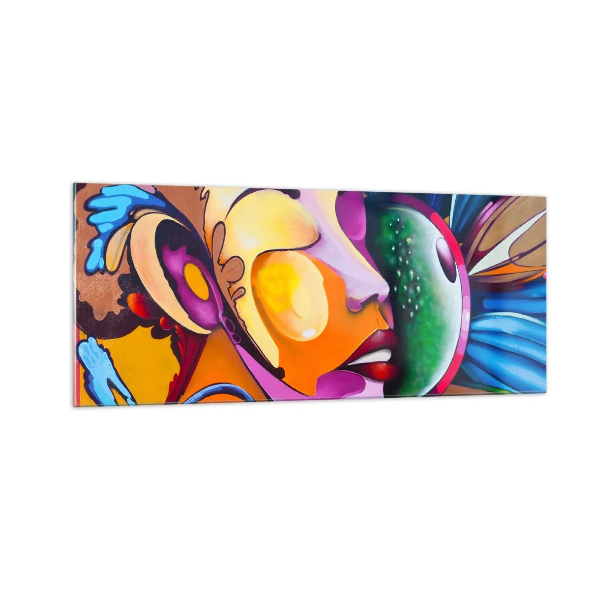 Impression sur verre - Image sur verre - Toucher avec la couleur - 100x40 cm