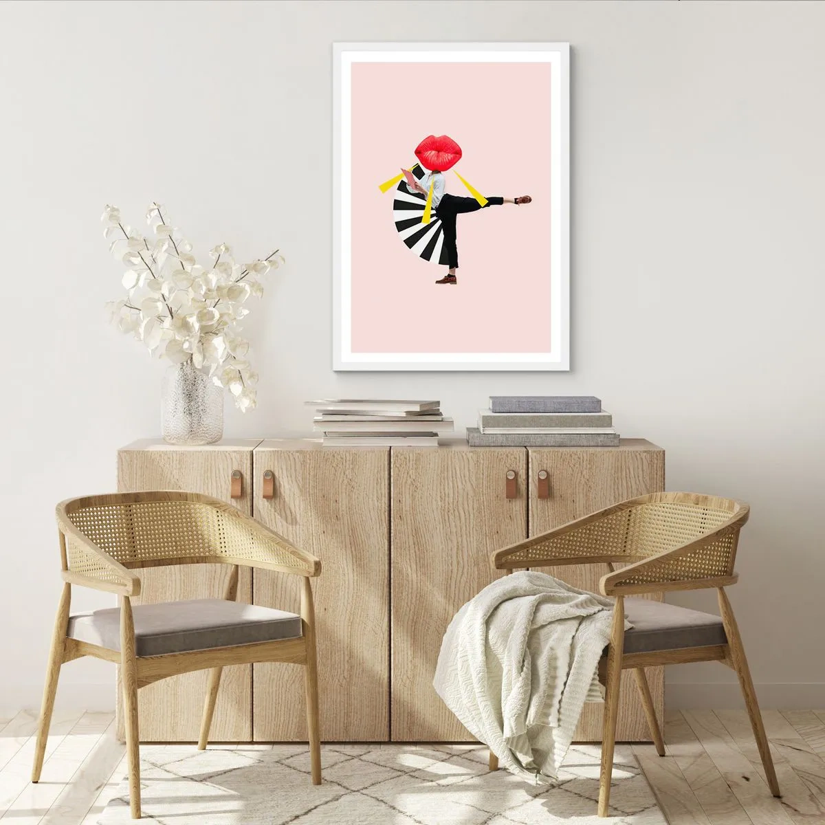 Affiche dans un cadre blanc - Poster - Pop-art surréaliste - 70x100 cm