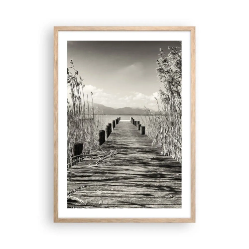 Affiche dans un chêne clair - Poster - Dans le calme de l'herbe - 50x70 cm