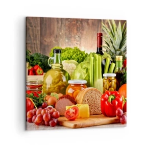 Impression sur toile - Image sur toile - Fumé, cuit au four et mariné - 50x50 cm