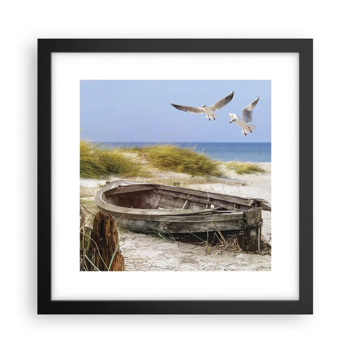 Affiche dans un cadre noir - Poster - Bain de vent - 30x30 cm