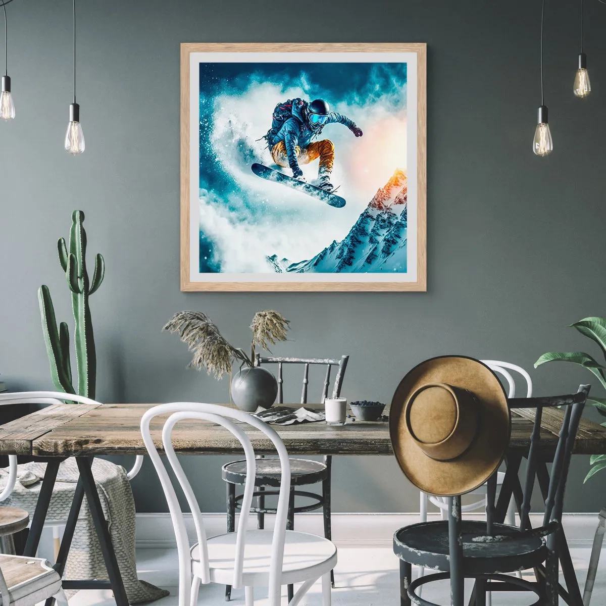 Affiche dans un chêne clair - Poster - Des émotions extrêmes - 40x40 cm