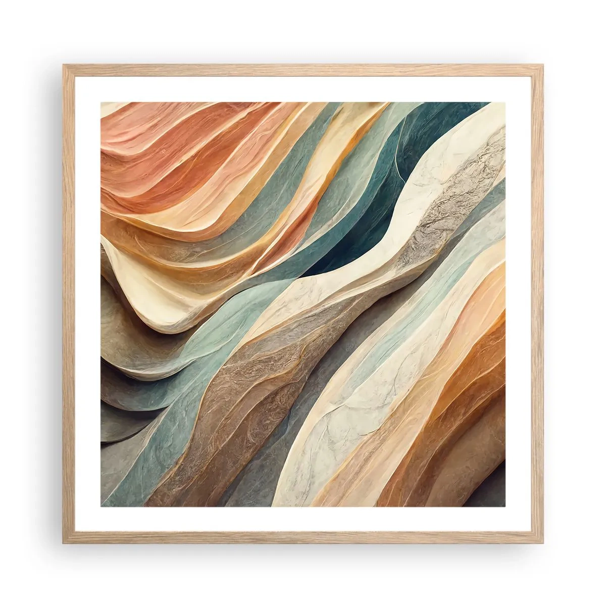 Affiche dans un chêne clair - Poster - Le moment avant le changement - 60x60 cm