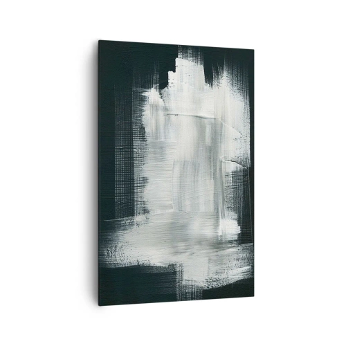 Impression sur toile - Image sur toile - Traits abstraits blancs sur fond sombre - 80x120cm - Tissé à la verticale et à l'horizontale - Décoration murale moderne pour le salon et la chambre ARTTOR