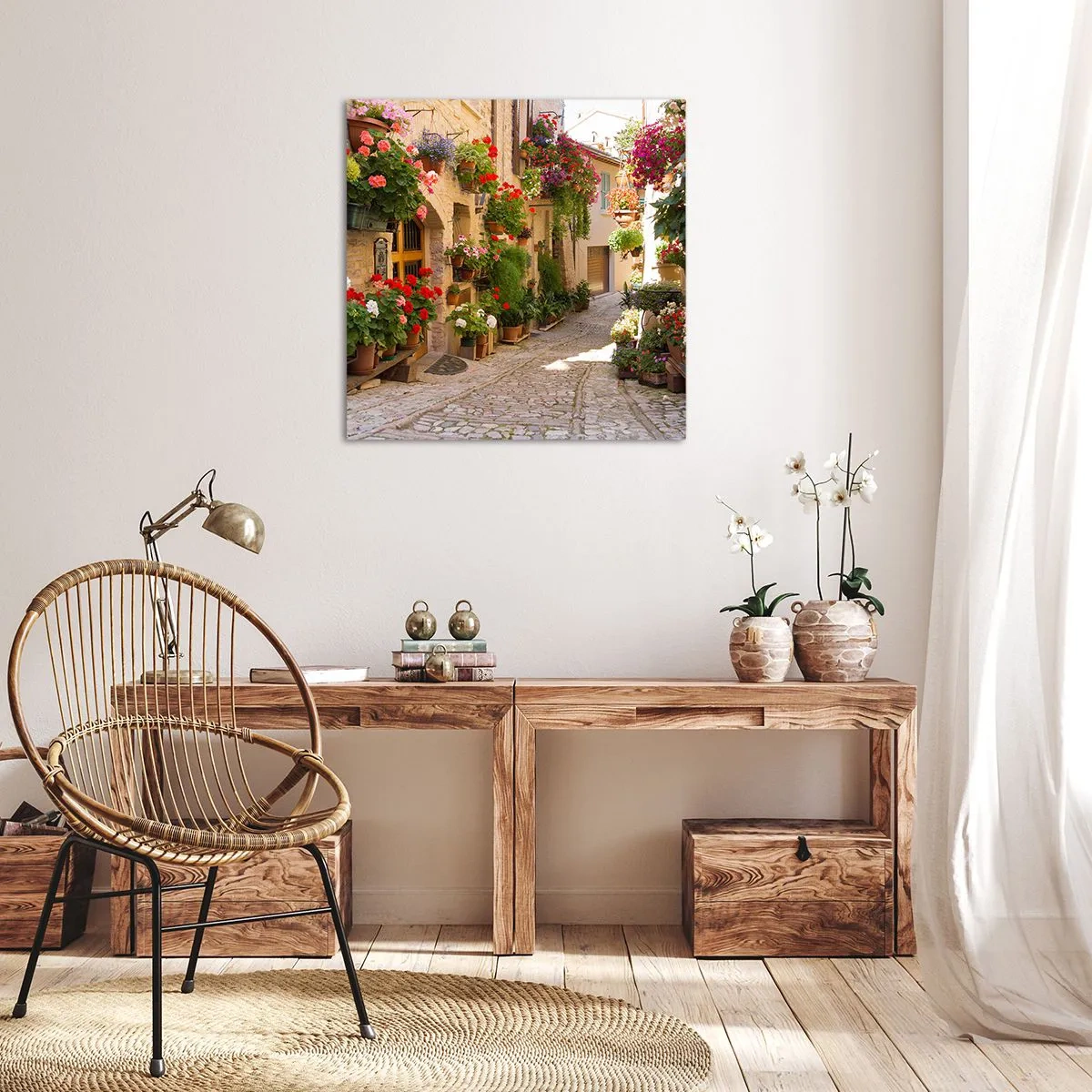 Impression sur toile - Image sur toile - Une inondation de fleurs  - 50x50 cm