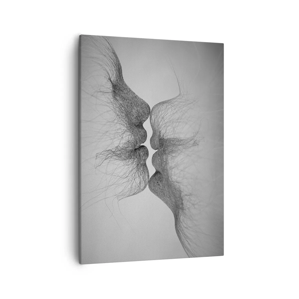 Impression sur toile - Image sur toile - Un baiser abstrait présenté sous une forme éthérée - 50x70cm - La bise du vent - Décoration murale moderne pour le salon et la chambre ARTTOR