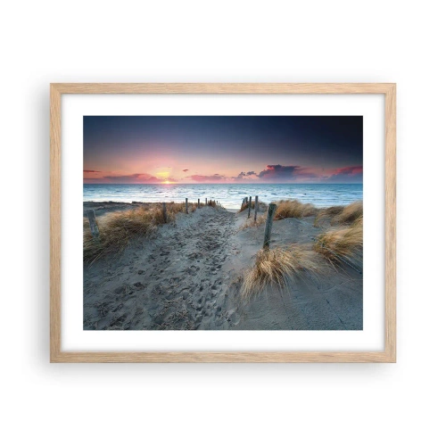 Affiche dans un chêne clair - Poster - Tu as versé l'éclat de l'arc-en-ciel sur les flots - 50x40 cm