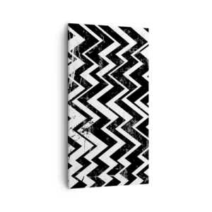 Impression sur toile - Image sur toile - Zig-blanc, zag-noir - 55x100 cm