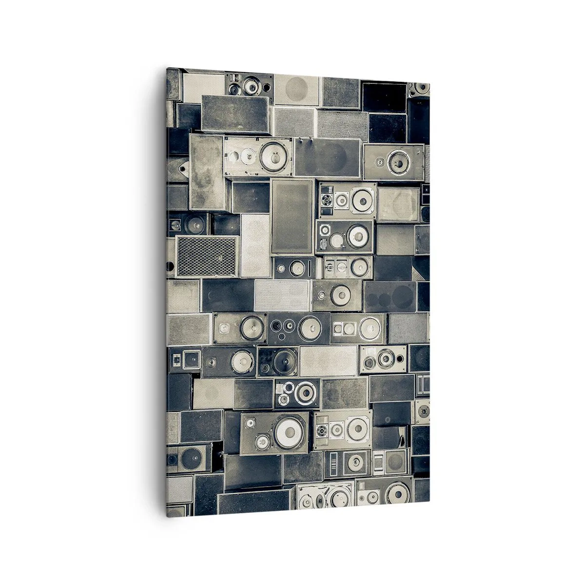 Impression sur toile - Image sur toile - Collection d'enceintes de style rétro - 80x120cm - Tout va bien - Décoration murale moderne pour le salon et la chambre ARTTOR