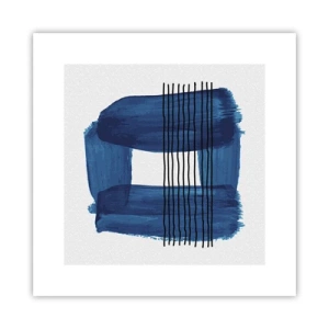 Affiche - Poster - Composition noire-bleue - 30x30 cm