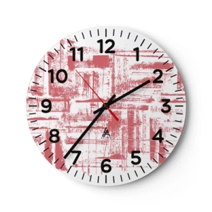Horloge murale - Pendule murale - La ville rouge - 30x30 cm