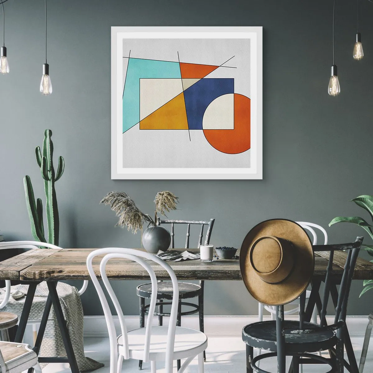 Affiche dans un cadre blanc - Poster - Abstraction : plaisir moderniste - 30x30 cm