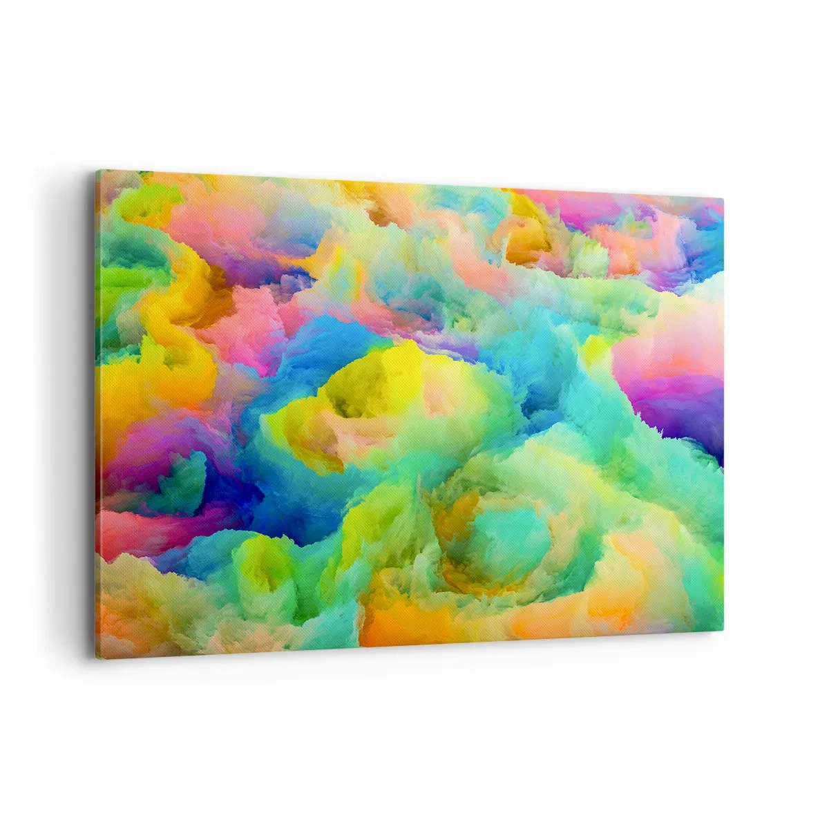 Impression sur toile - Image sur toile - Composition abstraite aux couleurs de l'arc-en-ciel - 100x70cm - Plumule arc-en-ciel - Décoration murale moderne pour le salon et la chambre ARTTOR