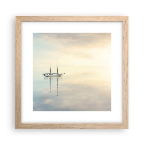 Affiche dans un chêne clair - Poster - Dans une mer de silence - 30x30 cm