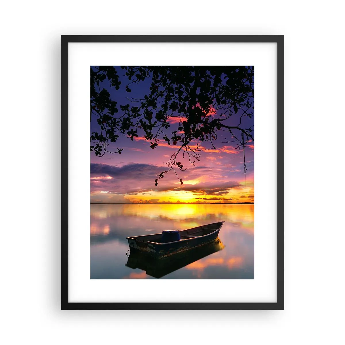 Affiche dans un cadre noir - Poster - "Tu sembles suspendu au milieu du ciel..." - 40x50 cm