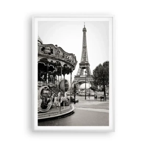 Affiche dans un cadre blanc - Poster - Aussi amusant, ce n'est qu'à Paris - 70x100 cm