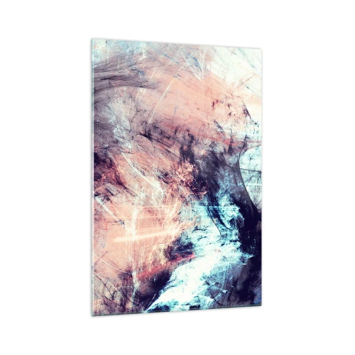 Impression sur verre - Image sur verre - Composition abstraite aux tons pastel et sombres - 70x100cm - Sentir le vent - Décoration murale moderne pour le salon et la chambre ARTTOR