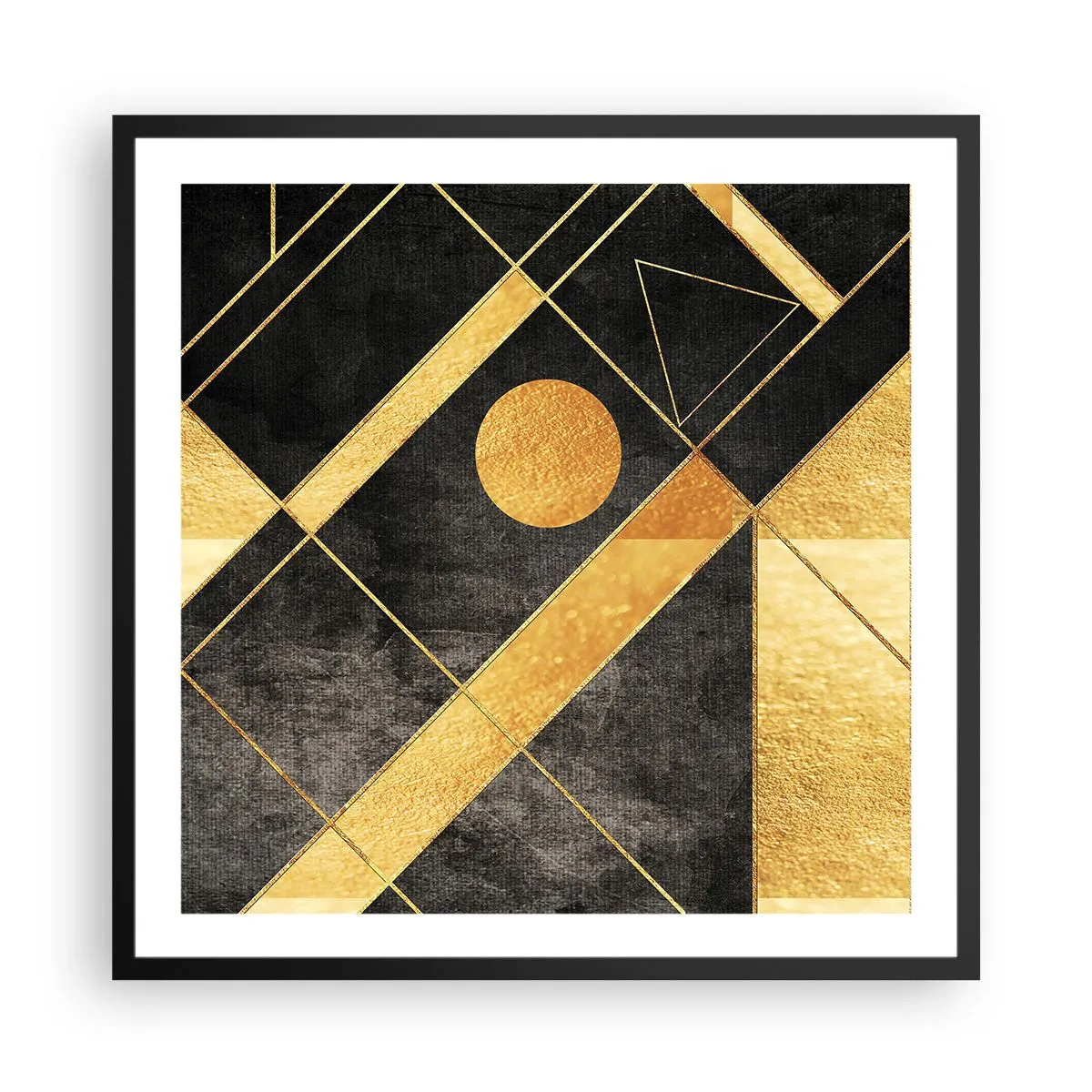 Affiche dans un cadre noir - Poster - Soleil du désert - 60x60 cm