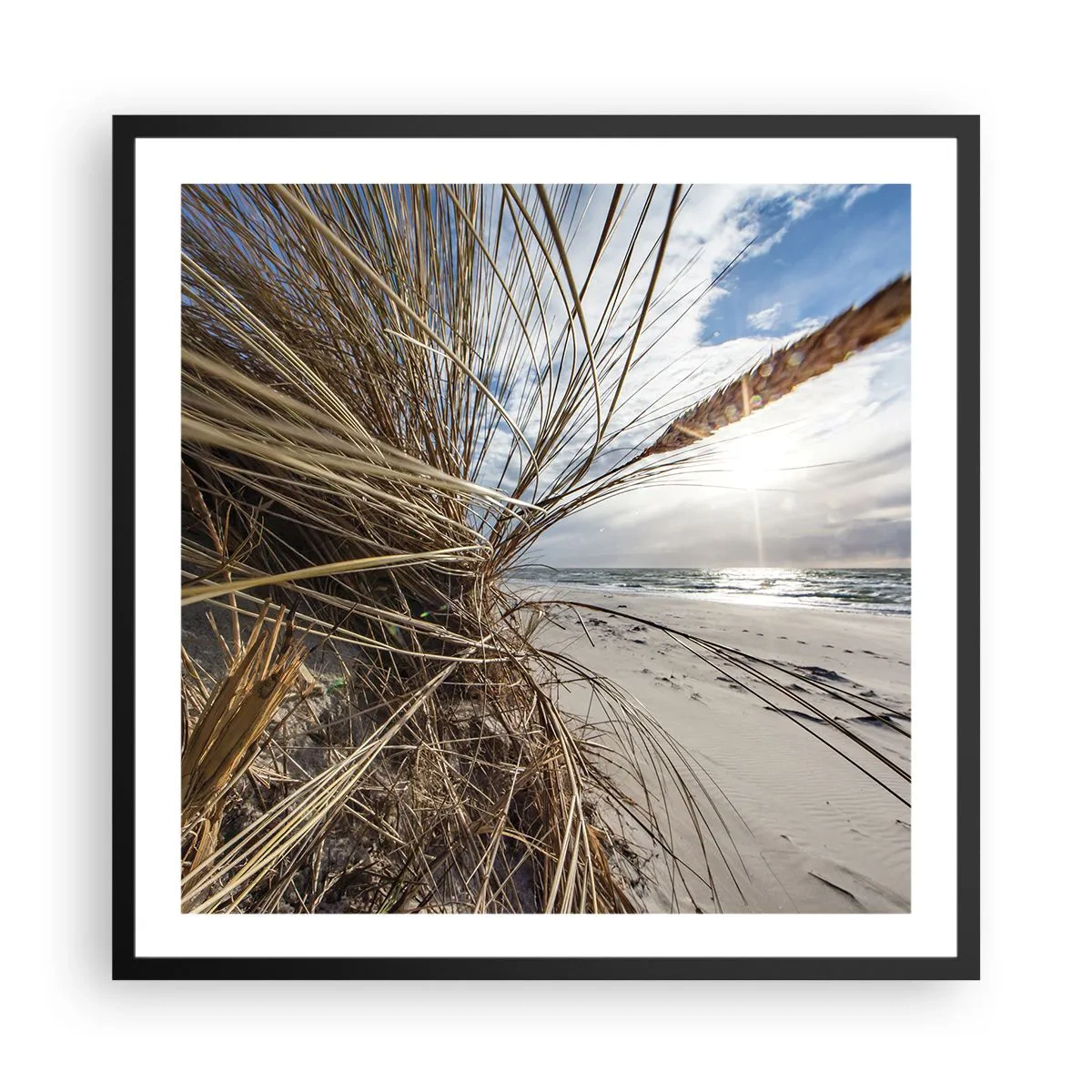 Affiche dans un cadre noir - Poster - Rencontre des éléments - 60x60 cm