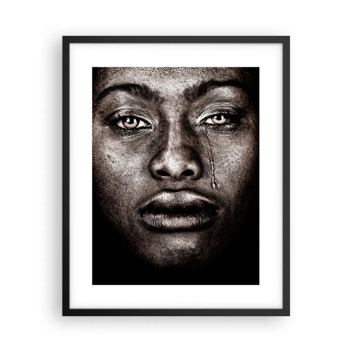Affiche dans un cadre noir - Poster - Une larme - 40x50 cm