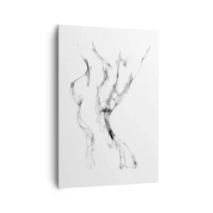 Impression sur toile - Image sur toile - Des lignes délicates et abstraites ressemblant à des traînées de fumée sur un fond clair - 70x100cm - Belle et forte - Décoration murale moderne pour le salon et la chambre ARTTOR