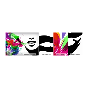 Échantillon de Papier Peint Autocollant Deluxe Sticker - Une histoire aux couleurs de l'arc-en-ciel - Abstraction, Bouche, Graphiques colorés - 100x30 cm