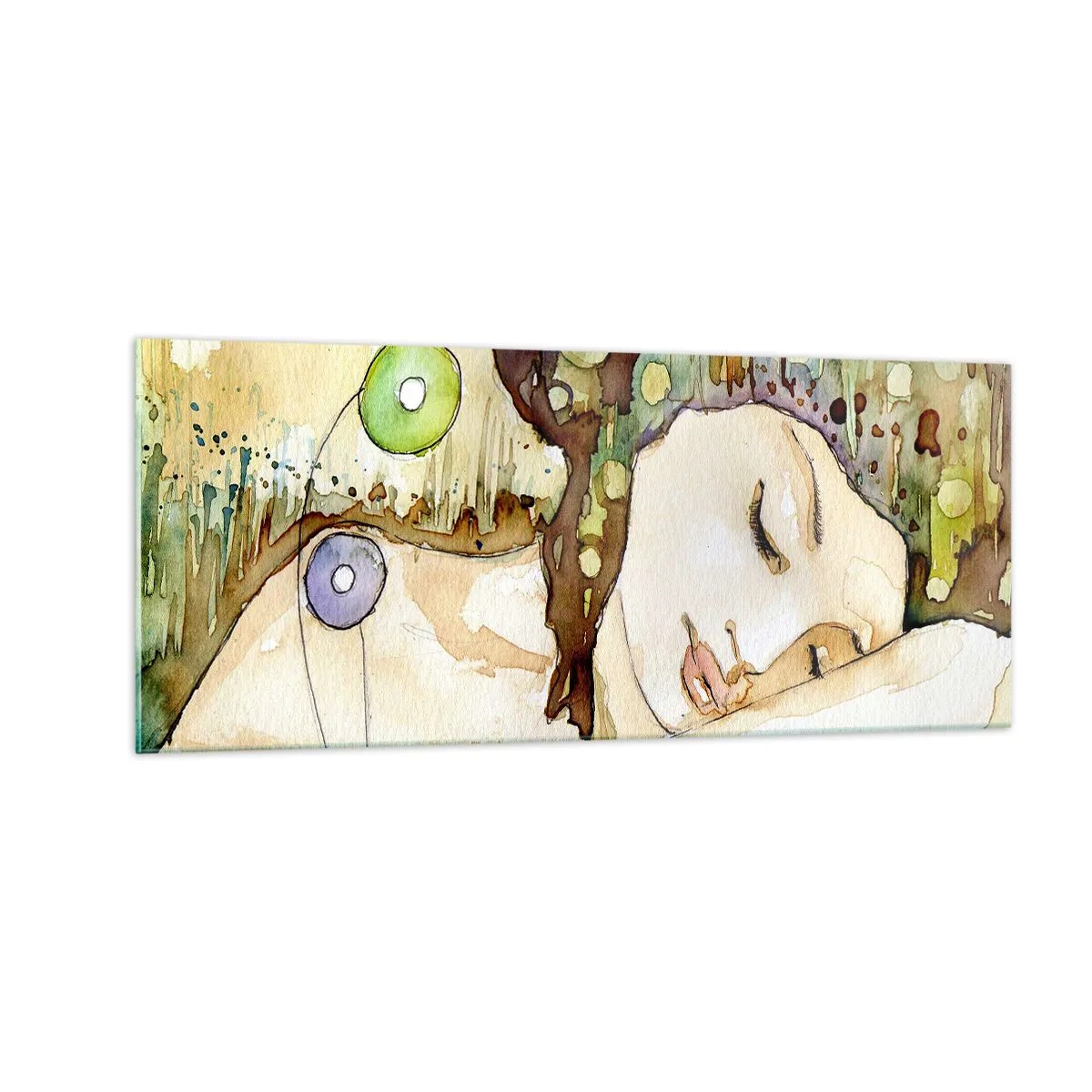 Impression sur verre - Image sur verre - Un rêve violet émeraude - 100x40 cm
