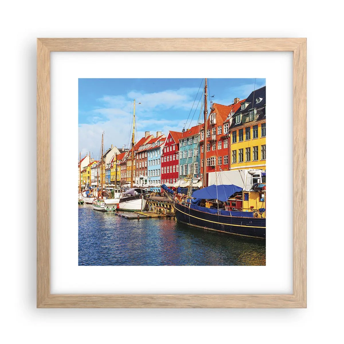 Affiche dans un chêne clair - Poster - Quai joyeux - 30x30 cm