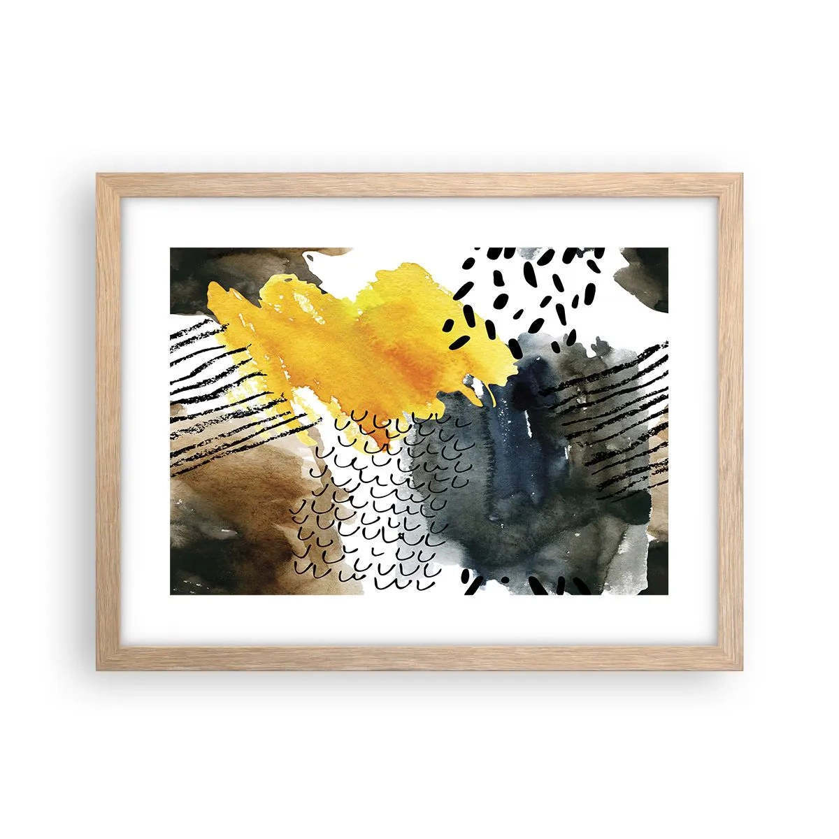 Affiche dans un chêne clair - Poster - Rencontre des éléments - 40x30 cm