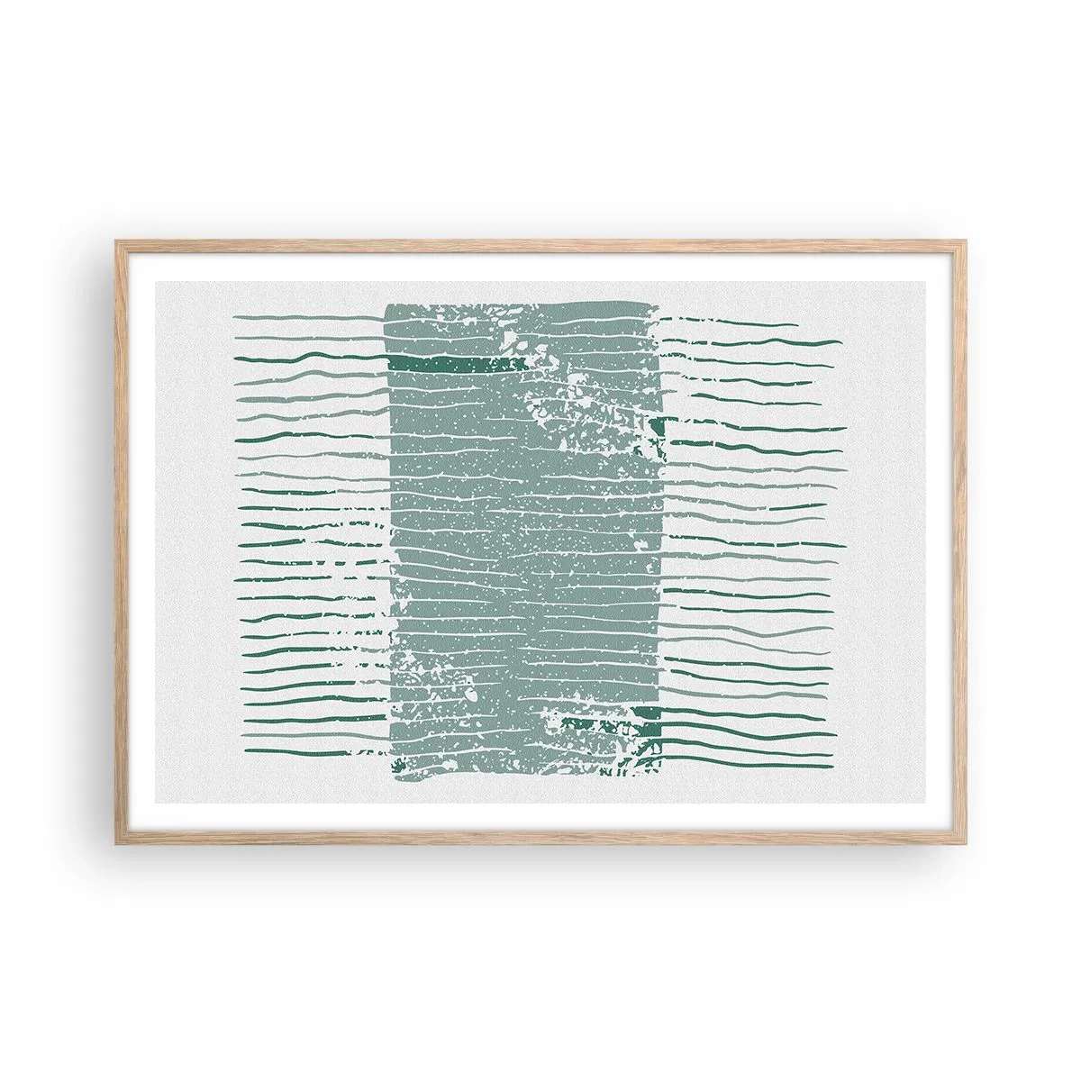 Affiche dans un chêne clair - Poster - Abstraction de la mer - 100x70 cm