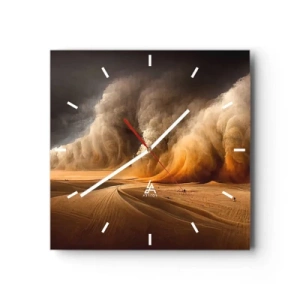Horloge murale - Pendule murale - Impressionnante tempête de sable dans le désert - 30x30cm - La colère du désert - Décoration murale moderne pour le salon et la chambre ARTTOR