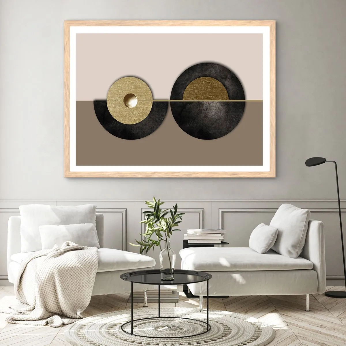 Affiche dans un chêne clair - Poster - Variations autour du cercle - 100x70 cm