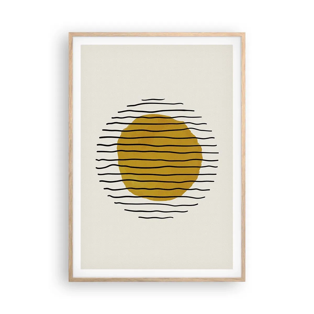 Affiche dans un chêne clair - Poster - Abstraction tremblante de chaleur - 70x100 cm