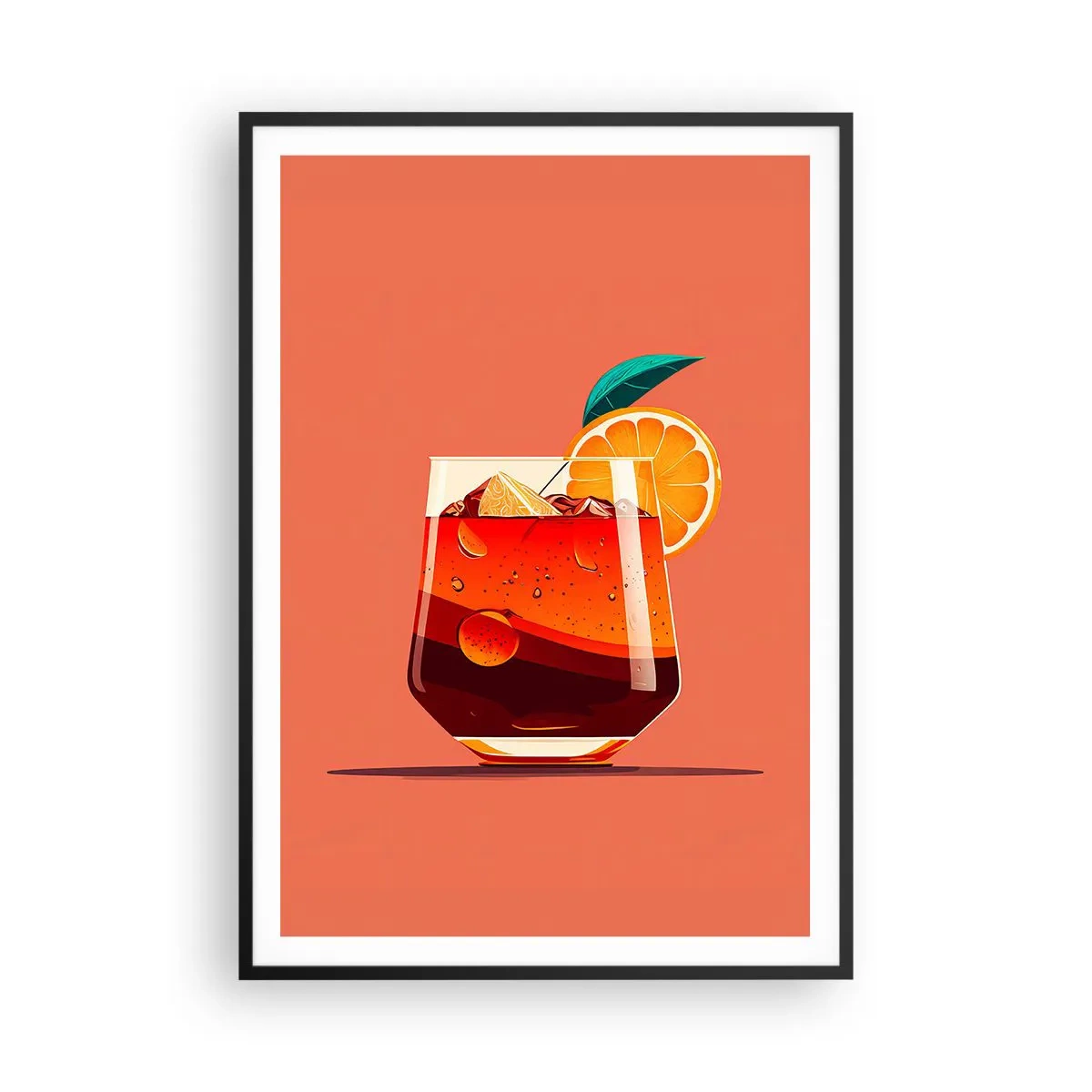Affiche dans un cadre noir - Poster - Rafraîchissement d'été - 70x100 cm