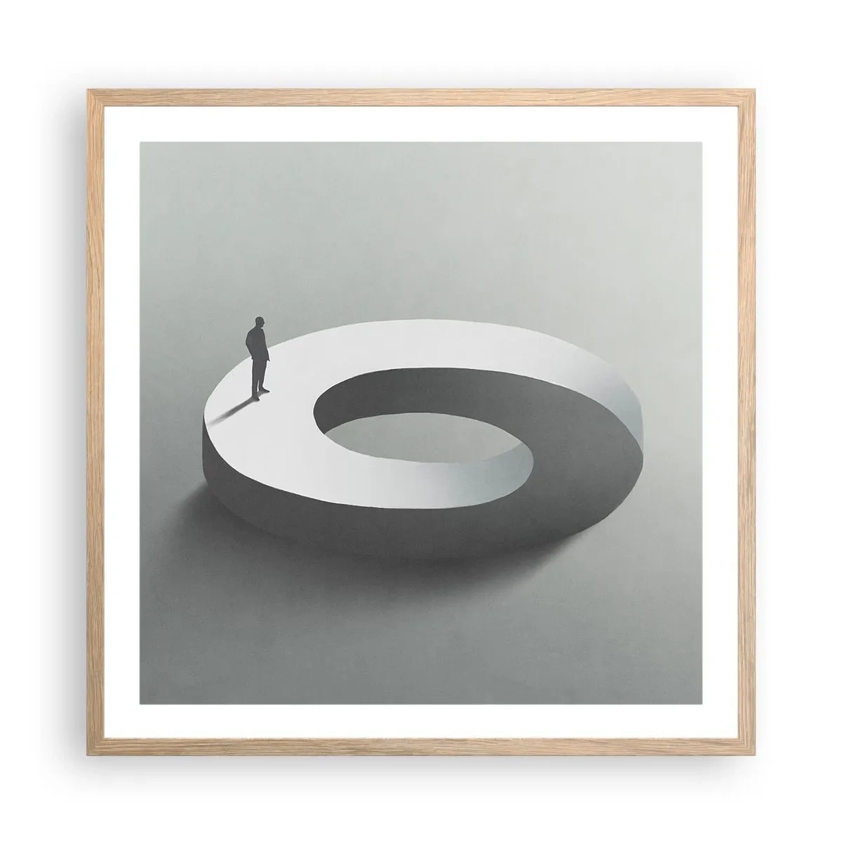 Affiche dans un chêne clair - Poster - Et sois intelligent ici - 60x60 cm