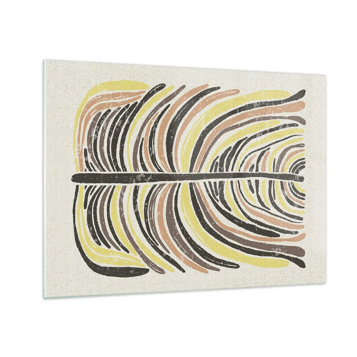 Impression sur verre - Image sur verre - Abstraction organique dans des tons terreux chauds sur un fond clair - 70x50cm - Abstraction pleine de vie - Décoration murale moderne pour le salon et la chambre ARTTOR