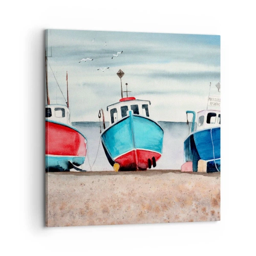 Impression sur toile - Image sur toile - Prêt pour la pêche - 60x60 cm